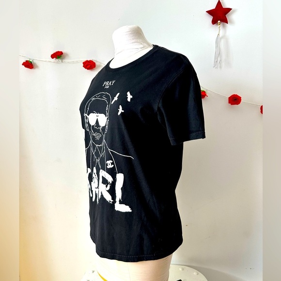 Karl Lagerfeld Graphic Chanel Logo Designer Inspired Tee L - Picture 3 of 7